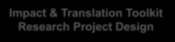 Impact & Translation Toolkit Research Project Design consider the future needs of others who may wish to take up and translate research Answering the right questions, be they clinical, scientific or