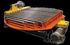 with a conveyor deck Transition roller packages allow smooth transitions between conveyor and turntable Adjacent conveyor can be modified to accept to nest turntable Common applications include