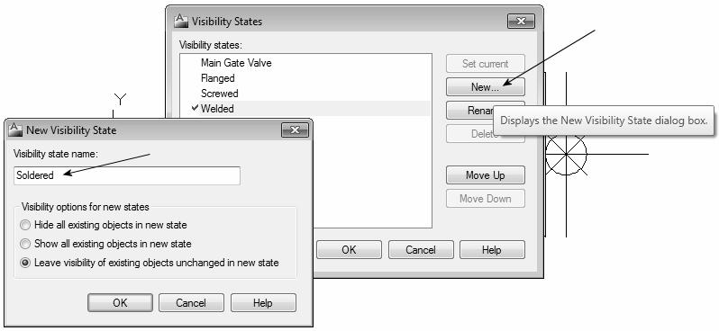 and begin creating additional visibility states. When the New Visibility State dialog box appears, enter Soldered, as shown in the following image.
