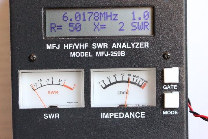 What Does The MFJ 259B Measure? (continued) F (SWR=1:1) = 6.0 MHz: Expected values: X = j2pfl + 1/(j2pFC) = j49.4 +1/(j19.2x10-3) = j49.