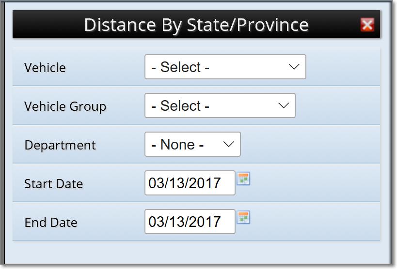 Distance by State/Prvince The Distance by State/Prvince reprt will ffer a way t get an verview f miles driven in each State by yur vehicles.