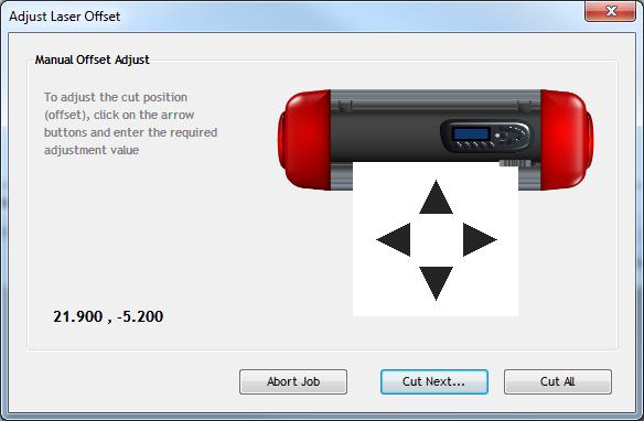 How to check and fine tune the laser offset value The first time you use Label Studio, you should perform a test to ensure that the Laser offset value is set correctly.