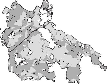 Figure 5 Distribution of woodlark in the New Forest.