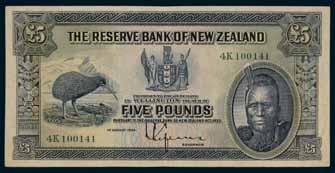 Lefeaux, five pounds, 1st August 1934, letter, K 165760 (L.605; P.156). Very fine and rare. $700 2861* Reserve Bank, L. Lefeaux, ten shillings, 1st August 1934, number letter, 6Z 348227 (L.602; P.