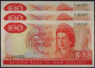 N. Fleming (1956-67), five pounds, with security thread, number number letter 12L 422057 (L.631; P.160d). Nearly uncirculated. $80 2877 Reserve Bank, R.N. Fleming (1956-67), ten pounds, with security thread, letter letter, AE 808620 (L.