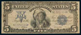 2911 U.S.A., ten dollars, series 1901, E10181790, (P.185); 1922 series Gold coin issue H39930864, (P.