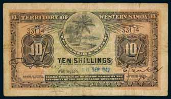 First repaired with tape through centre of note, third holed, last with uneven edges, fair - nearly fine. (4) $250 2912 U.S.A., one dollar, Legal tender note 1917 series, B26209036A, (P.187).