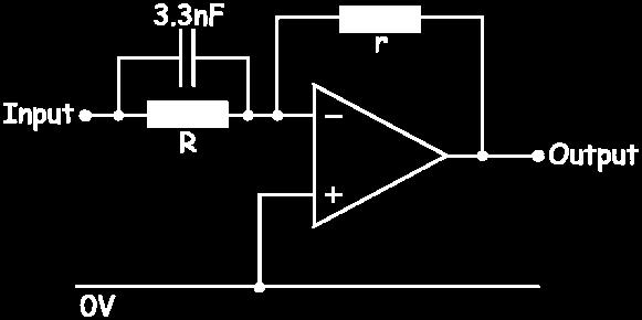 3nF capacitor, i.e. using f b = 1 / (2 R C) R = 1 / (2 f b C) = 1 / (2 x x 2 000 x 3.3 x 10-9 ) = 24.