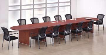 Laminate Racetrack Conference Table: PL137/139(1) List $1315. Shown with CoolMax Nesting Chairs 7794T List $332 each.