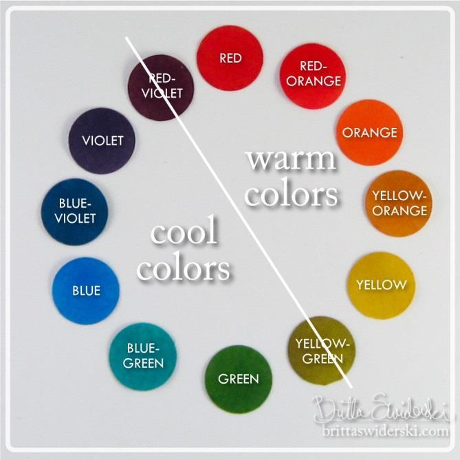 The color family WARM/COOL COLORS are created by splitting the color wheel in half