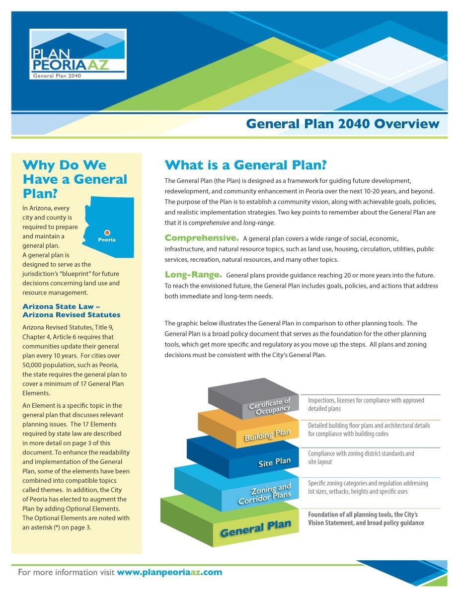 Peoria General Informational Brochure Fact Sheet