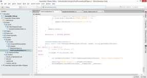 unity Coding window Fig: 14 Add C# coding in unity. Then compile the project with android mobile.
