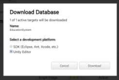 Download Selected Target from Database or complete database Fig: 10 Download The Databse. Create license key in vuforia and copy that key to add in unity package.
