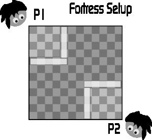 Game Variation No. 3: Fortress --<===>-If you enjoyed playing mud fort as a kid, you'll love this game. You have a fort with all of your monsters inside., and so does your opponent.