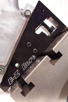 Aluminum base plate is machined with small frame engine base bolt pattern One piece of equipment now allows you to use one base for virtually any type of OHV block.