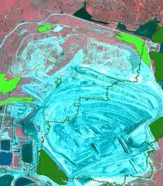Using sophisticated classification processes spectral indices are analysed to identify where mine site pollution, including dust, is impacting a landscape.