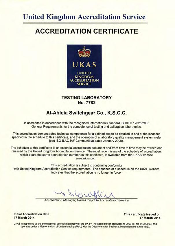 Accreditation UKAS ACCREDITATION Accreditation by UKAS demonstrates the