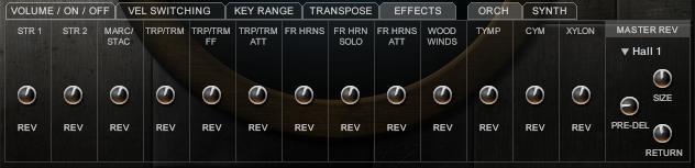 The Mixing Board The EFFECTS tab gives you the effects settings.
