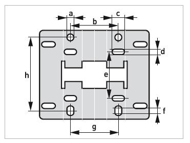 4 Mounting plate, wall-mounted housing Dimensions in mm and inches mm inches a Ø9 Ø0.