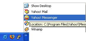 deschide aplicatia Yahoo Messenger oricand printr-un simplu click pe iconita