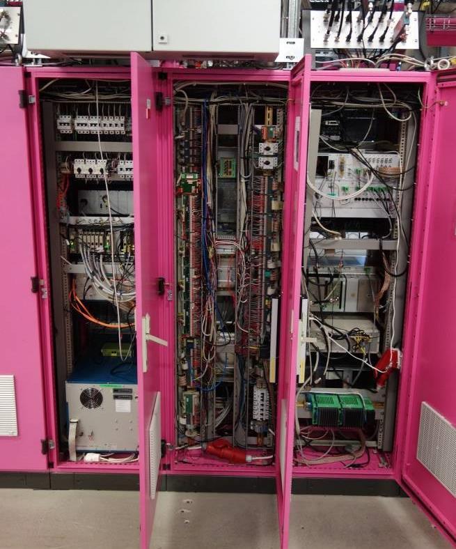 Left picture backplane of the control racks of the old klystron transmitter right side