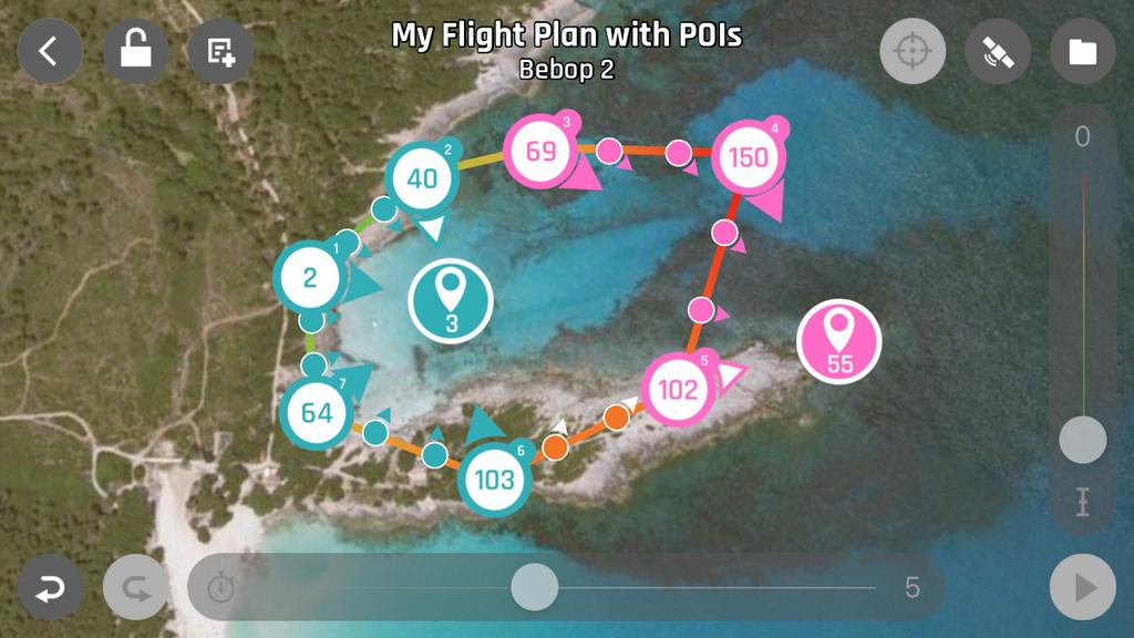 FLIGHT PLAN: AUTONOMOUS FLIGHT FLIGHT PLAN ALLOWS YOU TO CREATE AUTONOMOUS FLIGHT PATH WITH THE TIP OF YOUR FINGERS Custom flight path: Create a custom flight plan by adding multiple waypoints and