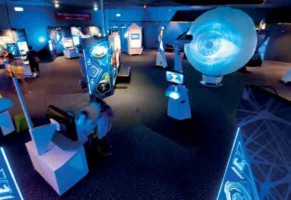 Touring arrangements Science Fiction, Science Future consists of 16 interactive exhibits with accompanying inbuilt, durable graphic panels that outline instructions for the visitor and relate
