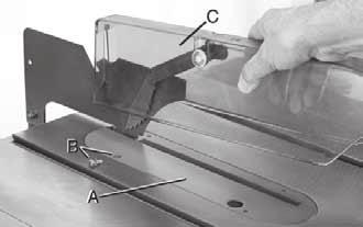 Table Insert Fig. 29 Figure 30 Lower saw blade and install table insert (A).