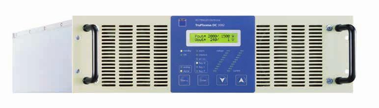 TruPlasma DC Series 3000 air-cooled version TruPlasma DC Series 3000 (G2) water-cooled version Output Parameters Output Parameters Output Power 2 kw to 120 kw Output Power 10 kw to 300 kw Output