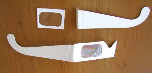 We will only need one side of the rainbow glasses. Or you can make two spectroscopes.