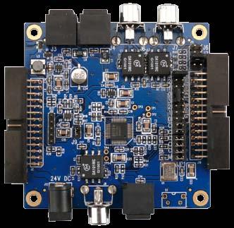 In addition to the DSP and EEPROM the minidsp board also contains a PIC18F14K50, which takes care of the communications between the computer and DSP, using a USB-interface.