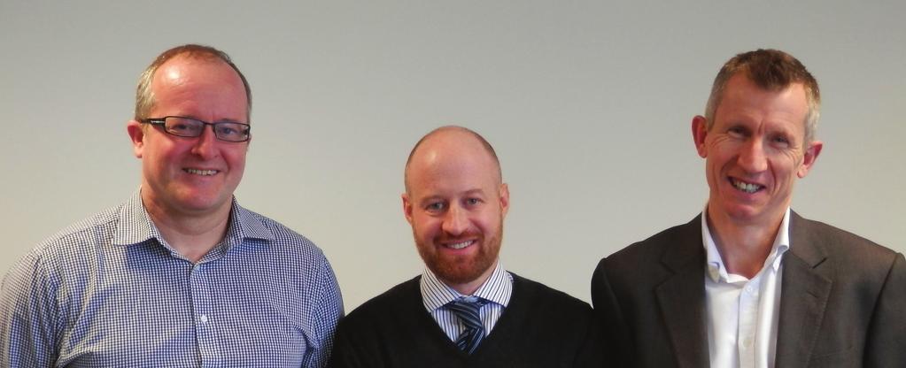 Left to right: Andrew Turner, Head of Operations; Alex Williamson, Head of Engineering and Brüel & Kjær s Strategic Marketing Director, Lawrence Grasty Andrew Turner (left) has been with Brüel & Kjær