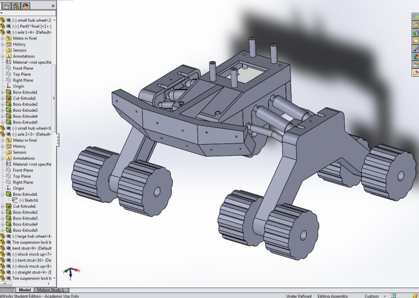 Chassis Design Two Motors Custom suspension Sensor, board, display mounts with wire routing