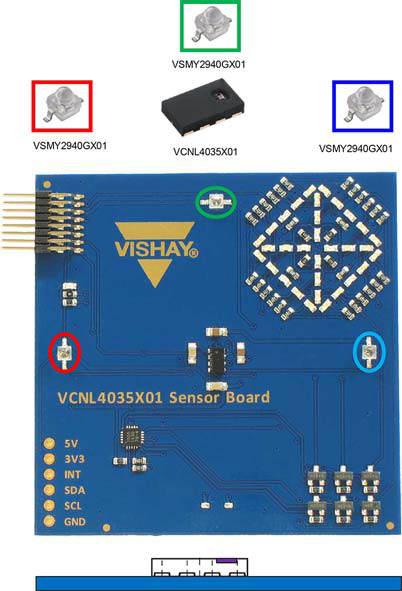 SENSOR BOARD The foundation of Vishay s Gesture Control Sensor Board is the VCNL4035X01 proximity and ambient light sensor.