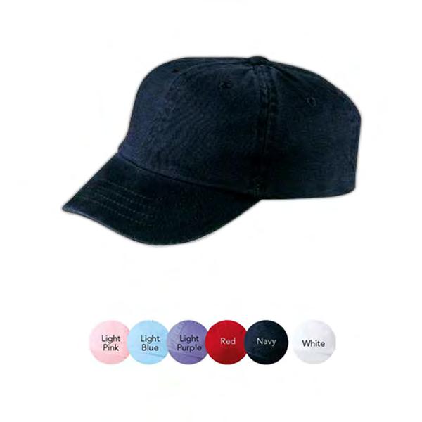 Precious Cargo(R) 100% infant cotton brushed twill baseball cap, 6 panel construction, unstructured with metal bucket and grommet closure.