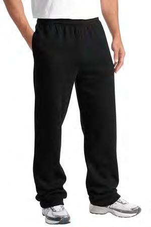 XS - 4XL Men s Open bottom sweatpant with relaxed elastic drawcord waistband. Front slash pockets, no back pocket, open hem cuffs.