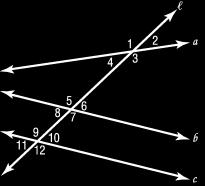Example 2: Given the following figure, identify each set of angles as alternate interior, alternate exterior, corresponding, or consecutive interior angles. a. 4 and 5 b.