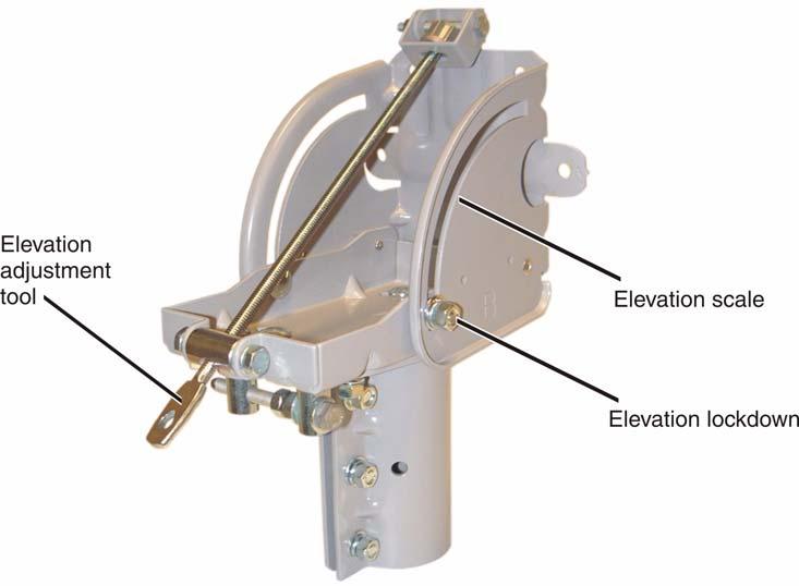 Adjusting the elevation 1. To begin, unlock the elevation by loosening the two 5/16-inch elevation lockdown nuts on either side of the Az/El mount.