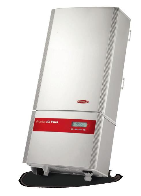 proven Fronius IG product family. Power categories from 2.6 to 12 kw promise suitability for every possible system size. With a maximum efficiency of 95.