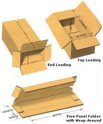 Designing a corrugated box $ COST $ Material to construct a box (m