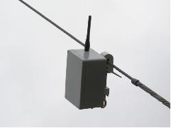 Figure 3.1 Bird Strike Indicator (BSI) attached to a power line.