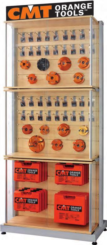 Display cabinets for cutter head and knives CMT has selected two displays to contains the most popular profiles for cutter heads to