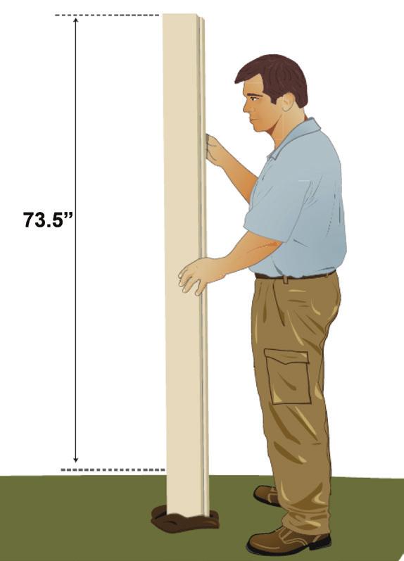 Do not move the post which is now in position. Leave the panel stiffener spacer in place for one hour minimum, as concrete begins to cure, to keep the posts from moving.