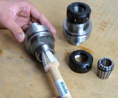 SPRING COLLETS HOW TO INSERT THE SPRING COLLET IN THE NUT Right procedure to assemble the collet in the nut: - place the collet diagonal to the clamping nut and lock it from the side by pressing it