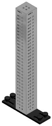 Fixturing Towers FIXTURING TOWERS For vertical fixturing 1/4-20 tapped holes Holes alpha numerically labeled for repeatability Each tower includes a base with 2 knurled knob studs Single Hole Rows