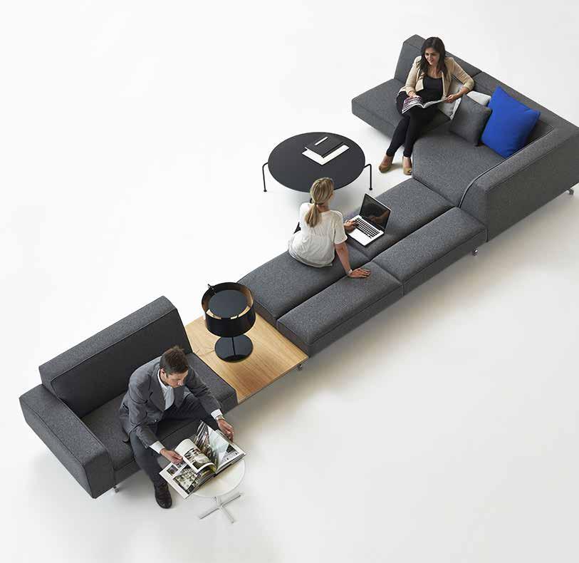 Bomba Sofa is a part of a system that includes individual pieces of furniture that create stand-alone, linear and corner configurations.