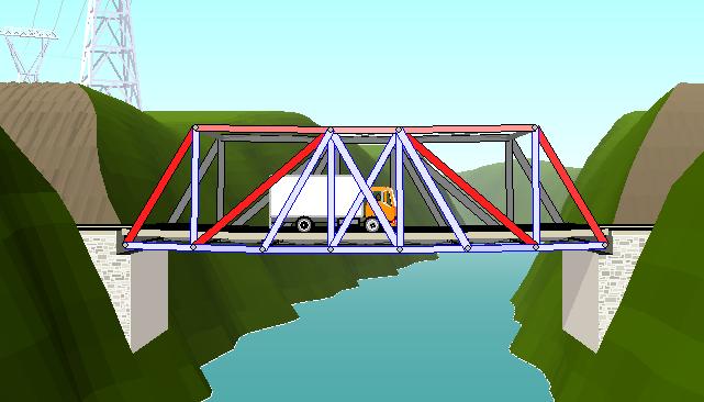 An animation of a truck driving over your bridge is displayed.