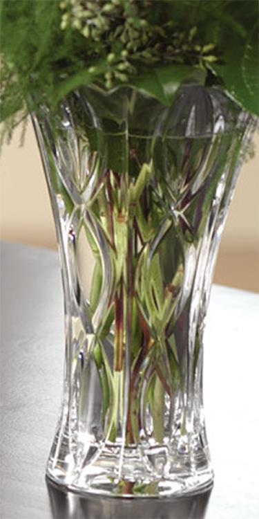 Notice closely that where water is seen inside the clear vase, the stems are not clearly seen.
