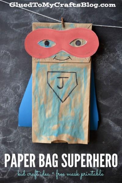 Paper Bag Superhero Supplies: Free Mask Printable {attached} Color