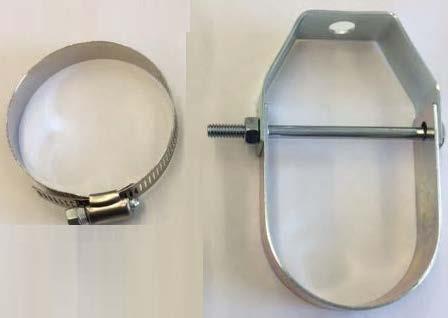 Type 40 Clamp Clevis Hanger 5. Unscrew the Clevis hanger and slide the horseshoe part over the body of the pipe coupling, so that it sits between the type 40 clamps and one end of the coupling.